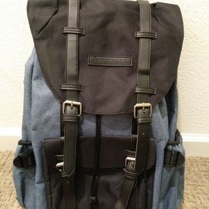 Blue and black backpack